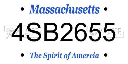4SB2655 Massachusetts License Plate