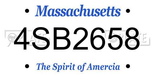 4SB2658 Massachusetts License Plate