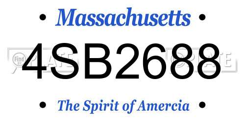 4SB2688 Massachusetts License Plate