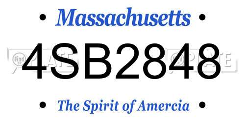 4SB2848 Massachusetts License Plate