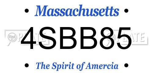4SBB85 Massachusetts License Plate