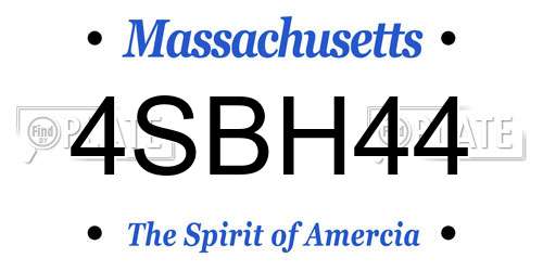 4SBH44 Massachusetts License Plate