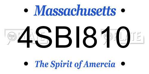 4SBI810 Massachusetts License Plate