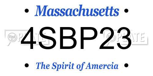 4SBP23 Massachusetts License Plate