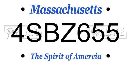 4SBZ655 Massachusetts License Plate