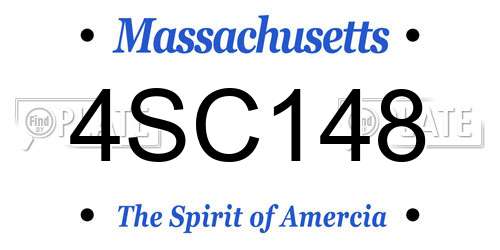 4SC148 Massachusetts License Plate