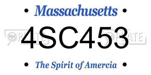 4SC453 Massachusetts License Plate