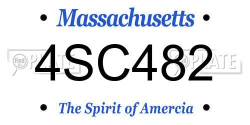 4SC482 Massachusetts License Plate