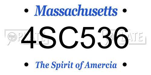 4SC536 Massachusetts License Plate