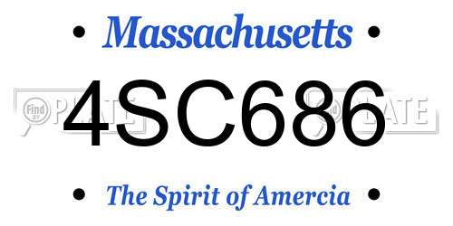 4SC686 Massachusetts License Plate