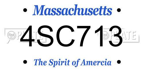 4SC713 Massachusetts License Plate