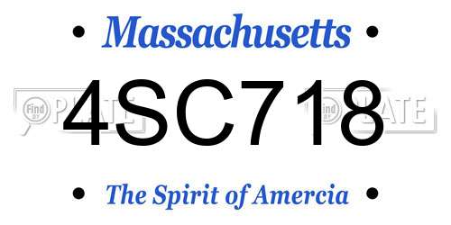 4SC718 Massachusetts License Plate