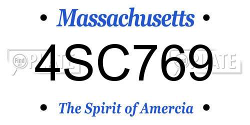 4SC769 Massachusetts License Plate