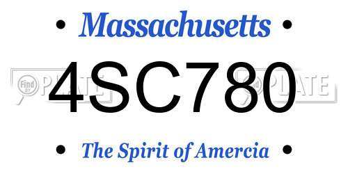 4SC780 Massachusetts License Plate
