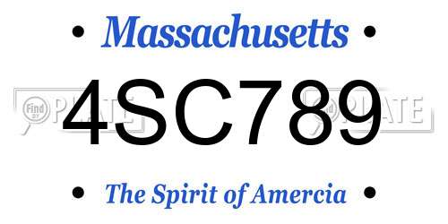 4SC789 Massachusetts License Plate