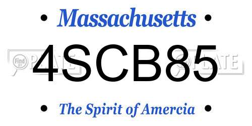 4SCB85 Massachusetts License Plate