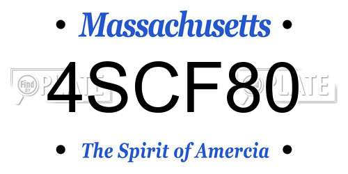 4SCF80 Massachusetts License Plate