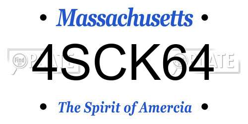 4SCK64 Massachusetts License Plate
