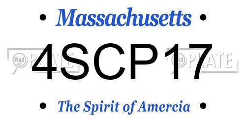 4SCP17 Massachusetts License Plate