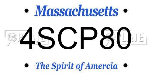 4SCP80 Massachusetts License Plate