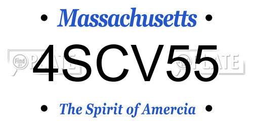 4SCV55 Massachusetts License Plate