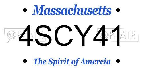 4SCY41 Massachusetts License Plate