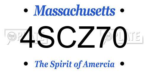4SCZ70 Massachusetts License Plate