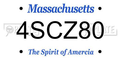 4SCZ80 Massachusetts License Plate