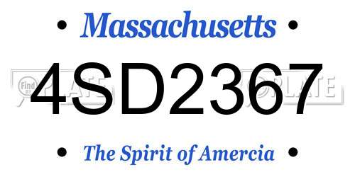 4SD2367 Massachusetts License Plate
