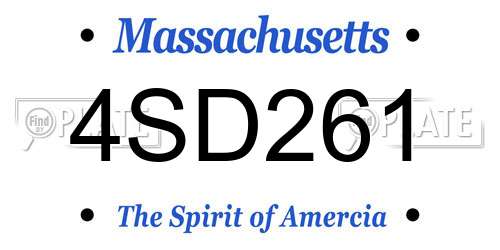 4SD261 Massachusetts License Plate