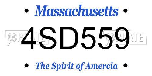 4SD559 Massachusetts License Plate