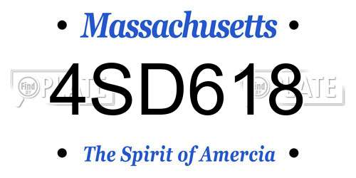 4SD618 Massachusetts License Plate