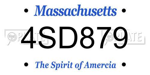 4SD879 Massachusetts License Plate
