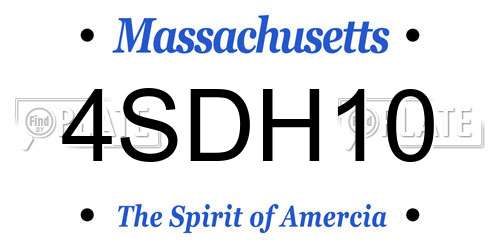 4SDH10 Massachusetts License Plate