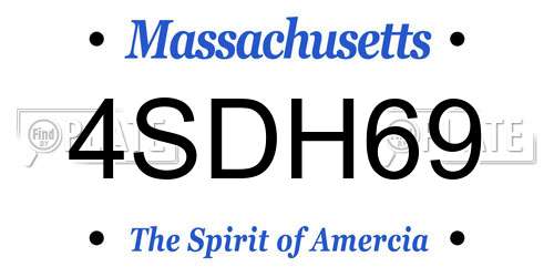 4SDH69 Massachusetts License Plate