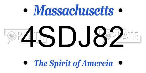 4SDJ82 Massachusetts License Plate