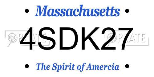 4SDK27 Massachusetts License Plate
