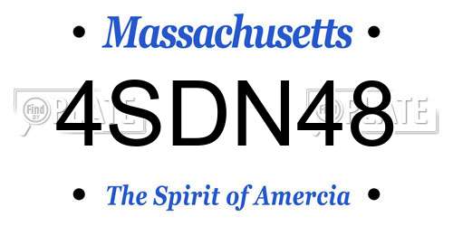 4SDN48 Massachusetts License Plate
