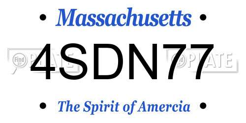 4SDN77 Massachusetts License Plate