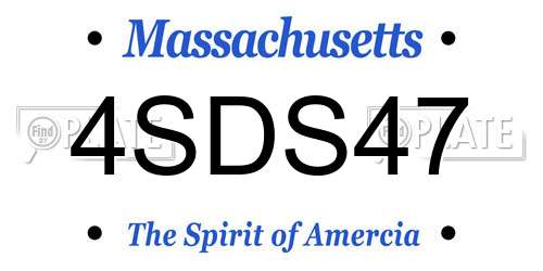 4SDS47 Massachusetts License Plate