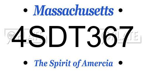 4SDT367 Massachusetts License Plate