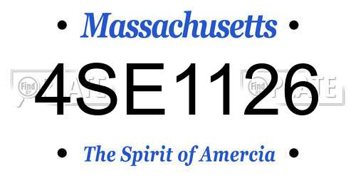 4SE1126 Massachusetts License Plate