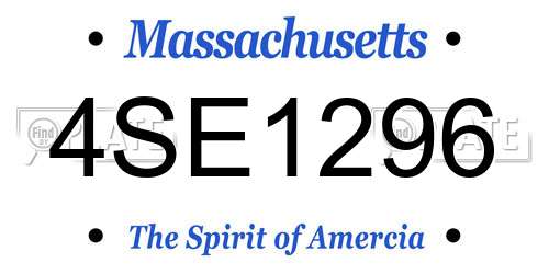 4SE1296 Massachusetts License Plate