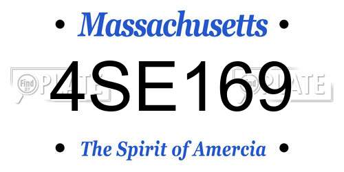 4SE169 Massachusetts License Plate