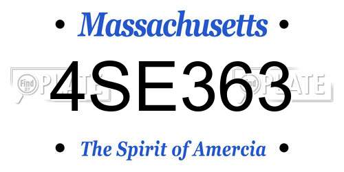 4SE363 Massachusetts License Plate