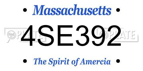 4SE392 Massachusetts License Plate