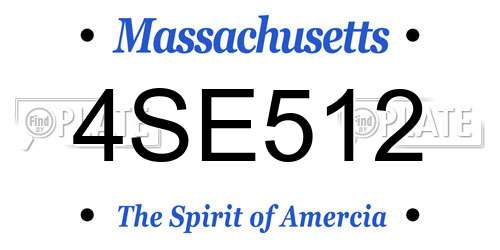 4SE512 Massachusetts License Plate