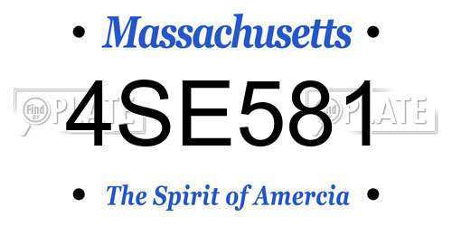 4SE581 Massachusetts License Plate