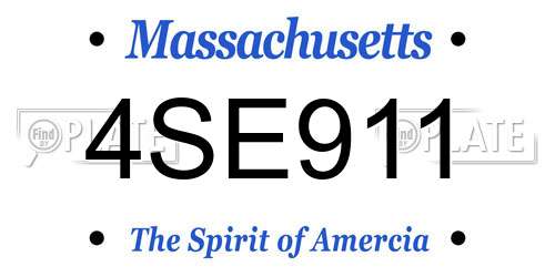4SE911 Massachusetts License Plate