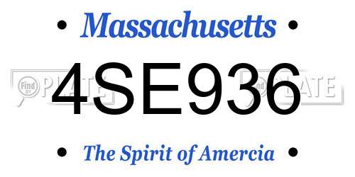 4SE936 Massachusetts License Plate